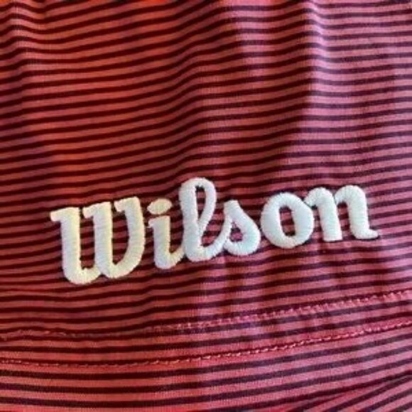 Wilson Staff Pin Stripe Polo Golf Shirt Red and Black Large NWOT - Picture 6 of 9